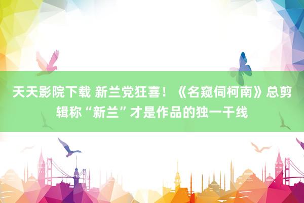 天天影院下载 新兰党狂喜！《名窥伺柯南》总剪辑称“新兰”才是作品的独一干线