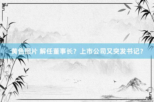 黄色图片 解任董事长？上市公司又突发书记？