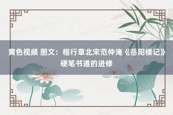 黄色视频 图文：楷行草北宋范仲淹《岳阳楼记》硬笔书道的进修