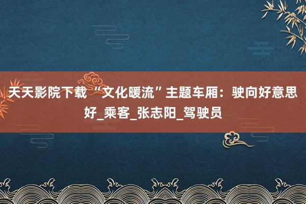 天天影院下载 “文化暖流”主题车厢：驶向好意思好_乘客_张志阳_驾驶员
